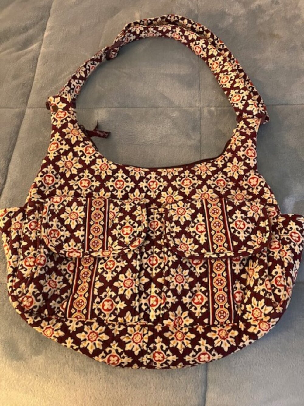 Vera Bradley Maroon Medallion Quilted Shoulder Bag Purse